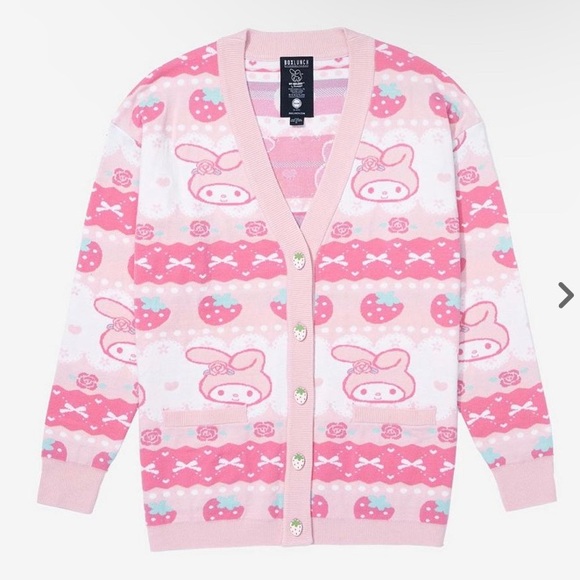 2X Sanrio My Melody Strawberry Patterned Cardigan - Picture 9 of 10